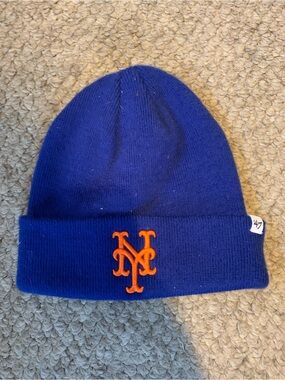47 Brand Kids Royal Blue Beanie with Orange NY Logo